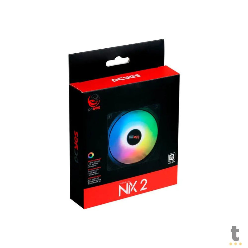 Cooler Fan para Gabinete PCYes Nix 2 ARGB 120mm 03 Pinos - FGNIX2
