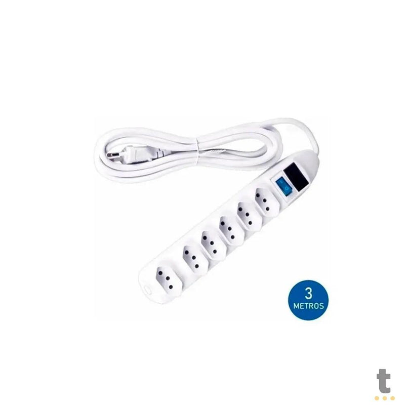 Extensão Filtro de Linha C/ 6 Tomadas C/ Fusível Knup 3mts - SL7606-3M