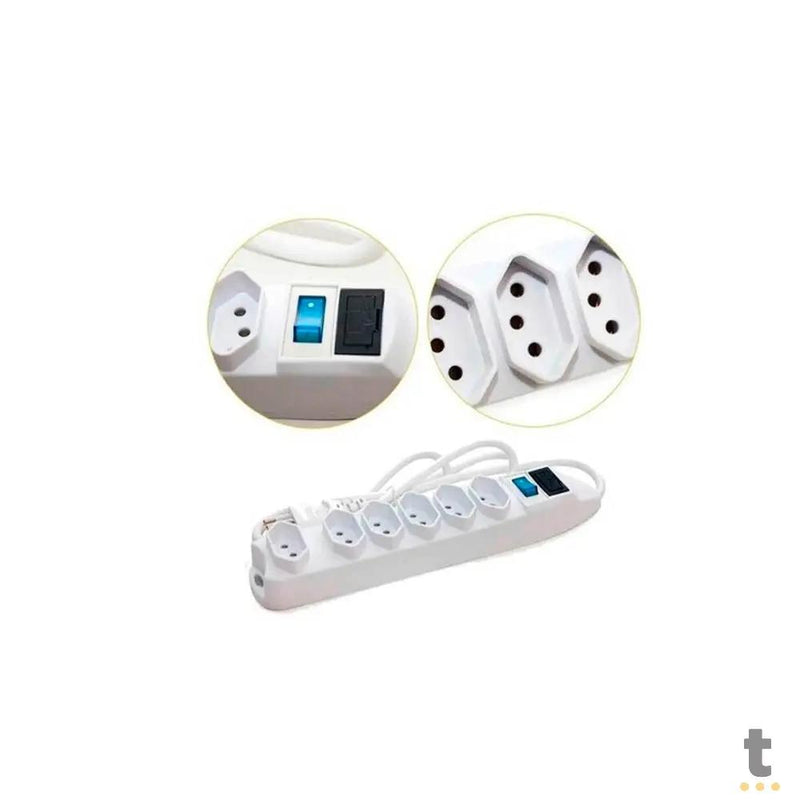 Extensão Filtro de Linha C/ 6 Tomadas C/ Fusível Knup 3mts - SL7606-3M