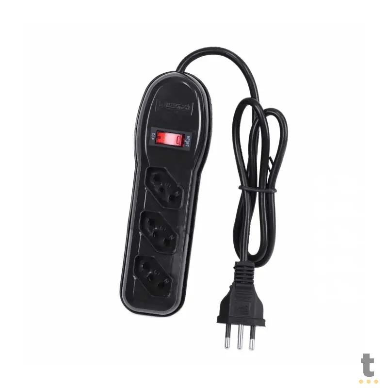 Filtro De Linha 3 Tomadas Vinik Bivolt 0,80cm Preto - 36215