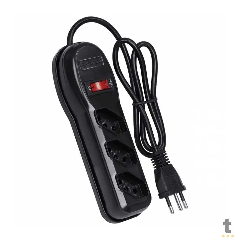 Filtro De Linha 3 Tomadas Vinik Bivolt 0,80cm Preto - 36215