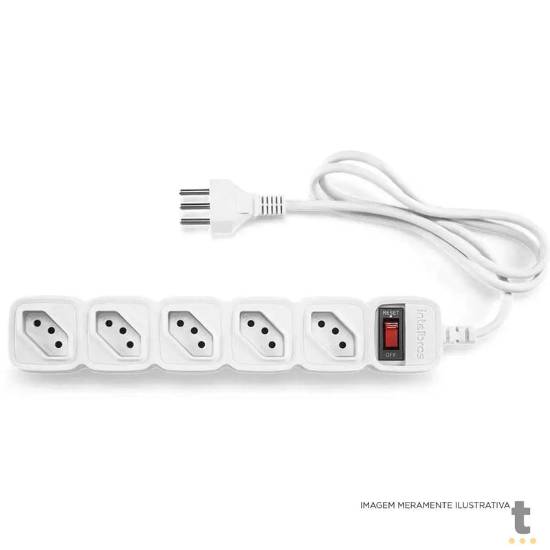 Filtro De Linha 5 Tomadas Intelbras Bivolt Chave 1,0 mt Epe 205 BR Branco - 4824200