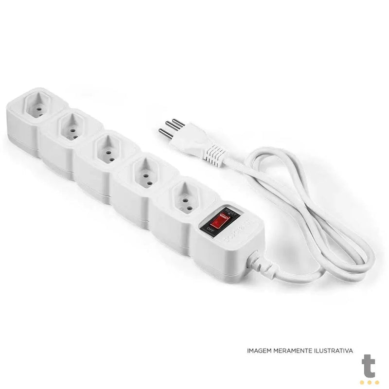 Filtro De Linha 5 Tomadas Intelbras Bivolt Chave 1,0 mt Epe 205 BR Branco - 4824200