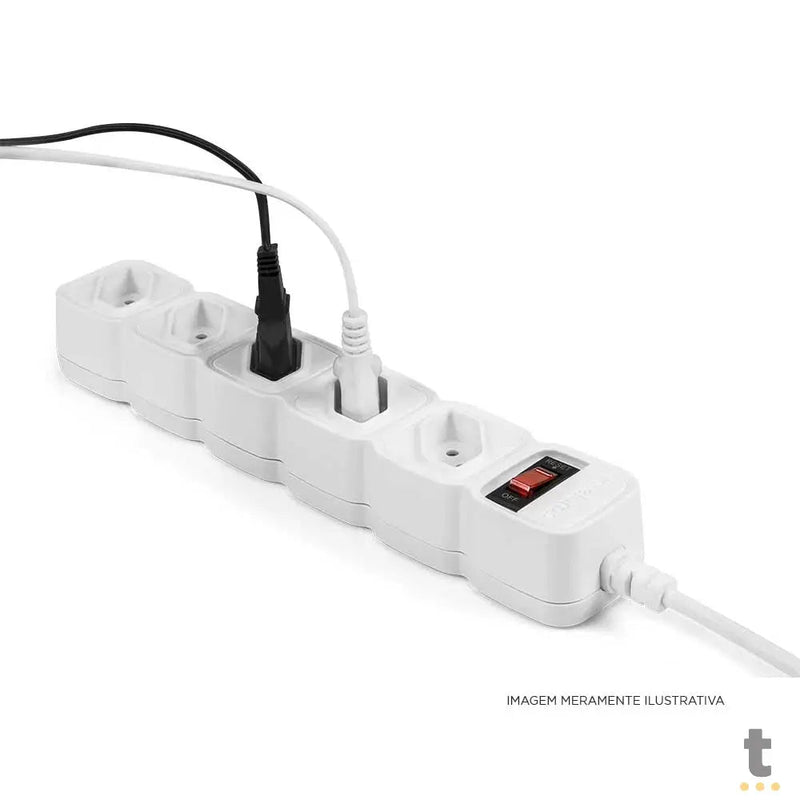 Filtro De Linha 5 Tomadas Intelbras Bivolt Chave 1,0 mt Epe 205 BR Branco - 4824200