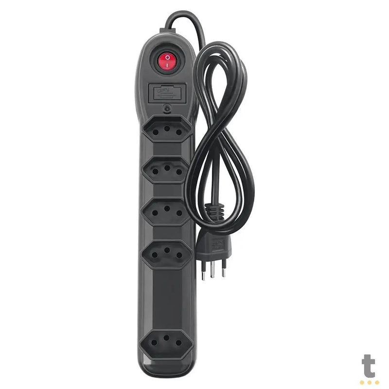 Filtro De Linha 5 Tomadas Megatron Bivolt 1m Preto - 300059