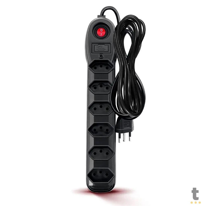 Filtro De Linha 6 Tomadas Megatron Bivolt 3m Preto - 114483