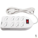 Filtro De Linha 8 Tomadas Intelbras Bivolt Chave 1.5 Mt Epe1008+ Branco - 4824003