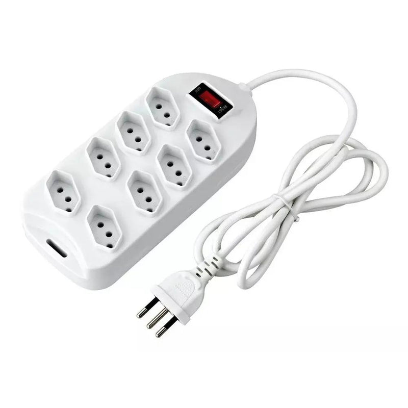 Filtro De Linha 8 Tomadas Knup 1.5Mt C/ Interruptor Branco - SL7508