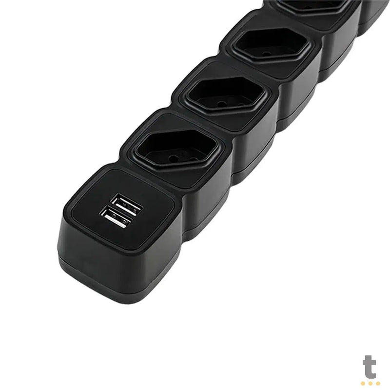 Filtro de Linha 4 Tomadas Intelbras C/ 2 Usb Preto EPE 204 - 4824205