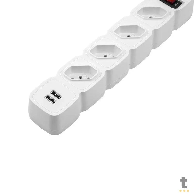 Filtro de Linha Protetor Eletronico 4 Tomadas Intelbras C/ 2 Usb Branco EPE 204 - 4824204