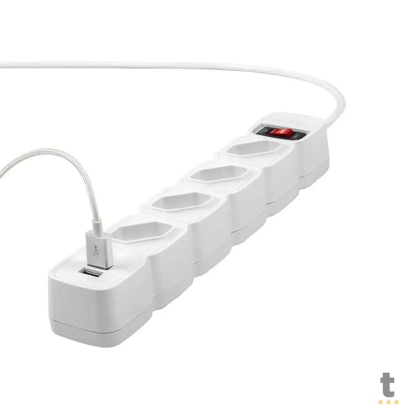 Filtro de Linha Protetor Eletronico 4 Tomadas Intelbras C/ 2 Usb Branco EPE 204 - 4824204