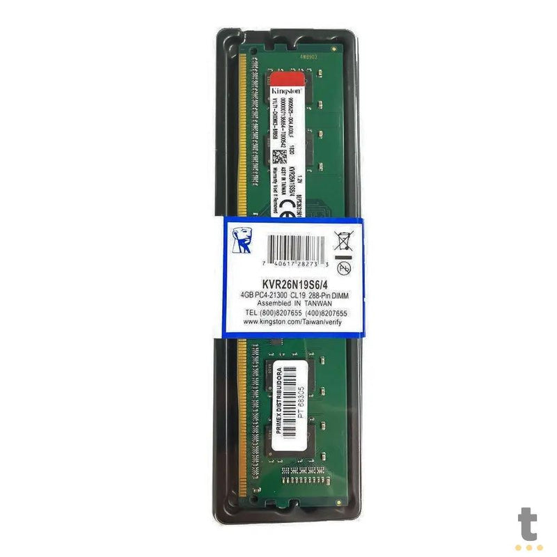 Memoria Ddr4 4gb 2666mhz Kingston KVR26N19S6/4