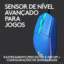 Mouse Gamer Logitech G203 LightSync 6 Botões 8000dpi Azul C/ Rgb - 910-005795