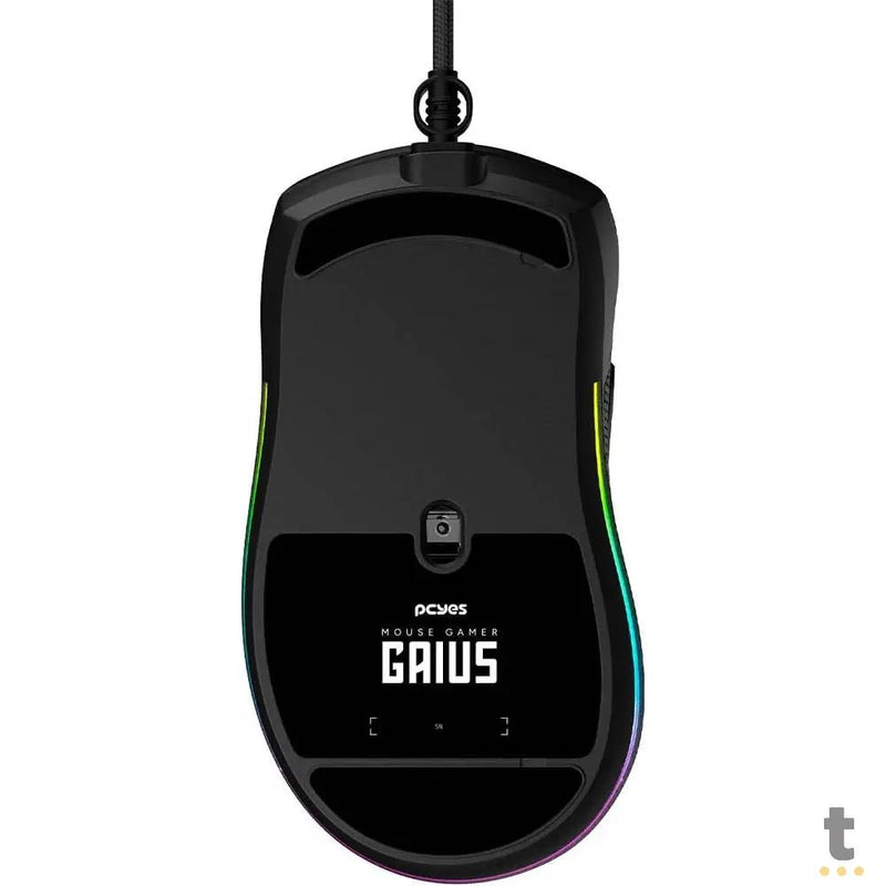 Mouse Gamer PCYes Gaius 6 Botoes 12400dpi RGB Preto - PMGGBV