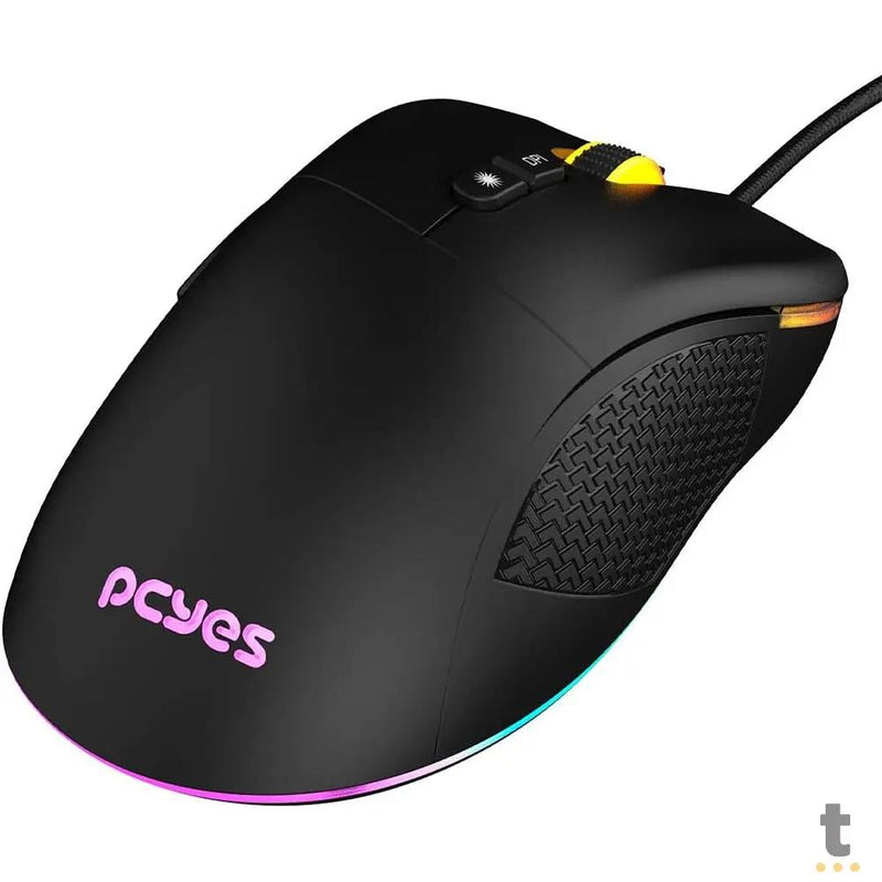 Mouse Gamer PCYes Gaius 6 Botoes 12400dpi RGB Preto - PMGGBV