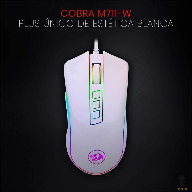 Mouse Gamer Redragon Cobra Lunar Branco RGB - M711W