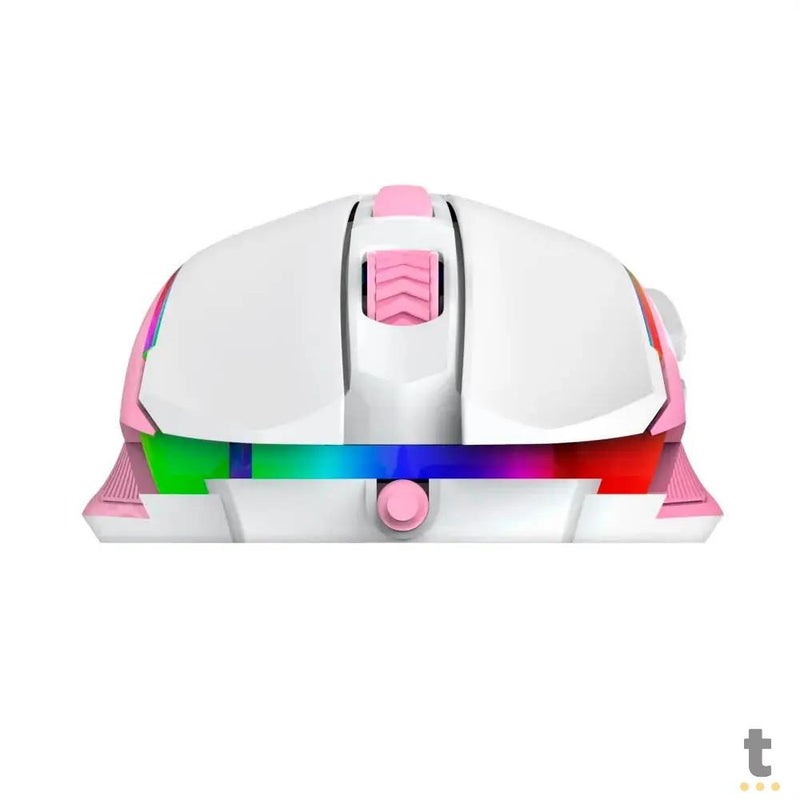 Mouse Gamer Redragon Ranger 9 Botões 12400dpi Branco/ Rosa RGB - M910WP-RGB