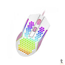 Mouse Gamer Redragon Reaping Elite 32000dpi 6 Botões RGB Branco e Rosa - M987WP-P