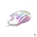 Mouse Gamer Redragon Reaping Elite 32000dpi 6 Botões RGB Branco e Rosa - M987WP-P
