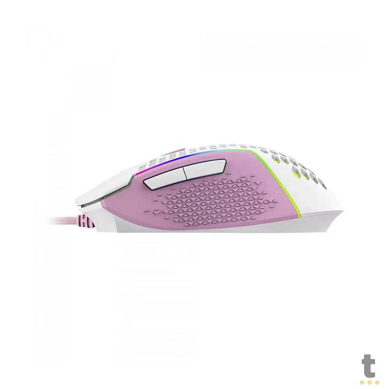 Mouse Gamer Redragon Reaping Elite 32000dpi 6 Botões RGB Branco e Rosa - M987WP-P