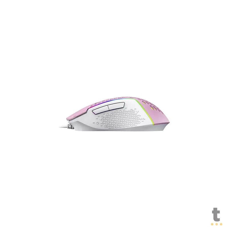 Mouse Gamer Redragon Reaping Elite 32000dpi 6 Botões RGB Rosa e Branco - M987PW-P