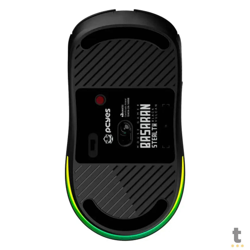 Mouse Gamer Sem Fio PCYes Basaran Black Vulcan 6 Botões 10000dpi RGB Preto - PMGBRSTBV