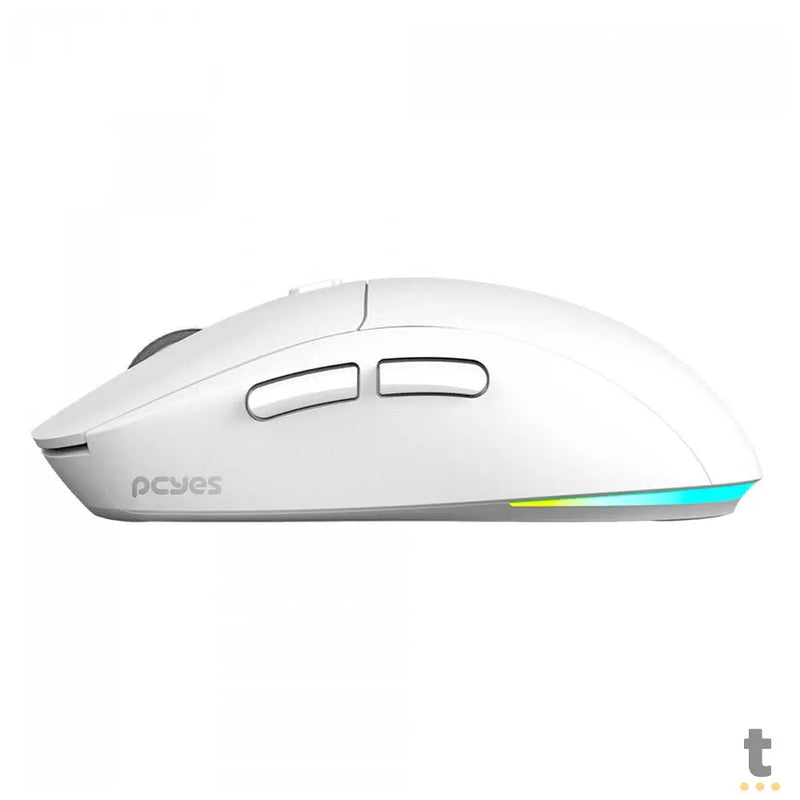 Mouse Gamer Sem Fio PCYes Basaran White Ghost 6 Botões 10000dpi RGB Branco - PMGBRSTWG