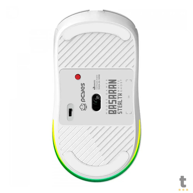 Mouse Gamer Sem Fio PCYes Basaran White Ghost 6 Botões 10000dpi RGB Branco - PMGBRSTWG