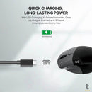 Mouse Sem Fio Ergonomico Fantech Go Comfy Silent 1600Dpi Ajustável 7 Botões Cinza - W195R