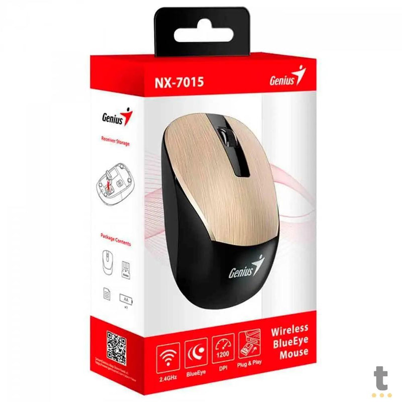 Mouse Sem Fio Genius NX-7015 1200Dpi Dourado - 31030019414