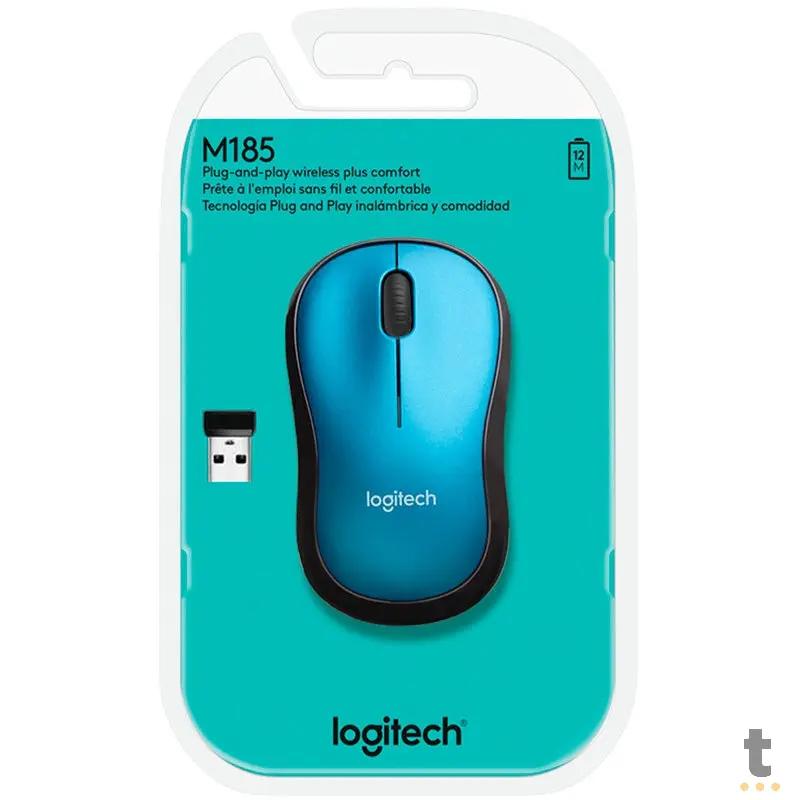 Mouse Sem Fio Logitech M185 Azul 910-003636