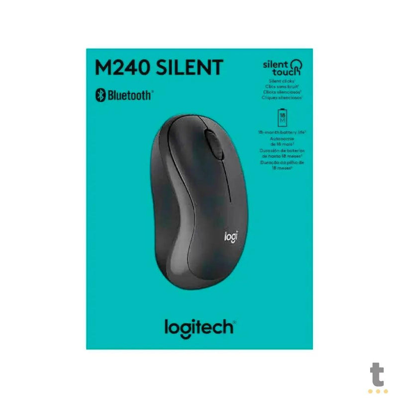 Mouse Sem Fio Logitech M240 Bluetooth Silent Grafite - 910-007113