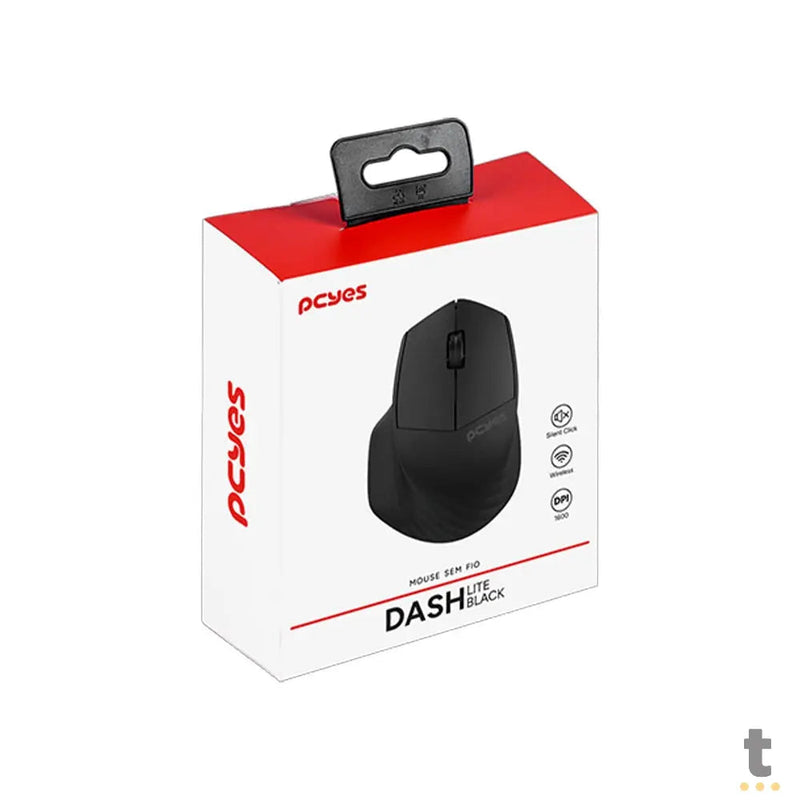 Mouse Sem Fio PCYes Dash Lite 1600Dpi Silent Click Preto - PMDV2BK