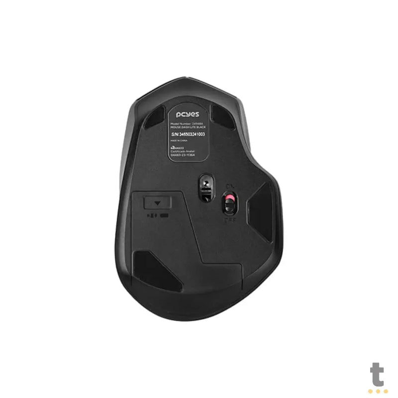Mouse Sem Fio PCYes Dash Lite 1600Dpi Silent Click Preto - PMDV2BK