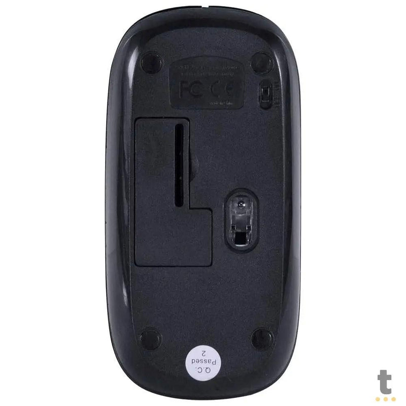 Mouse Sem Fio Wireless Dynamik Flat Vinik Preto 2.4Ghz 1200dpi Usb - DM100
