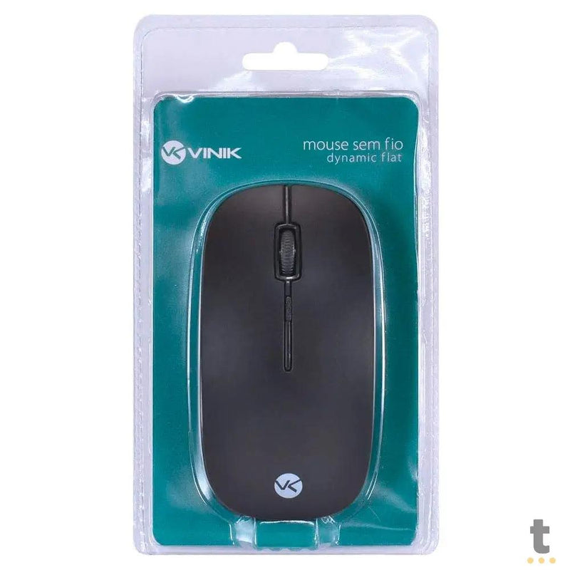 Mouse Sem Fio Wireless Dynamik Flat Vinik Preto 2.4Ghz 1200dpi Usb - DM100