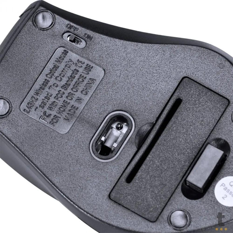 Mouse Sem Fio Wireless Ergo Vinik Preto 2.4Ghz 1200dpi Usb - DM110