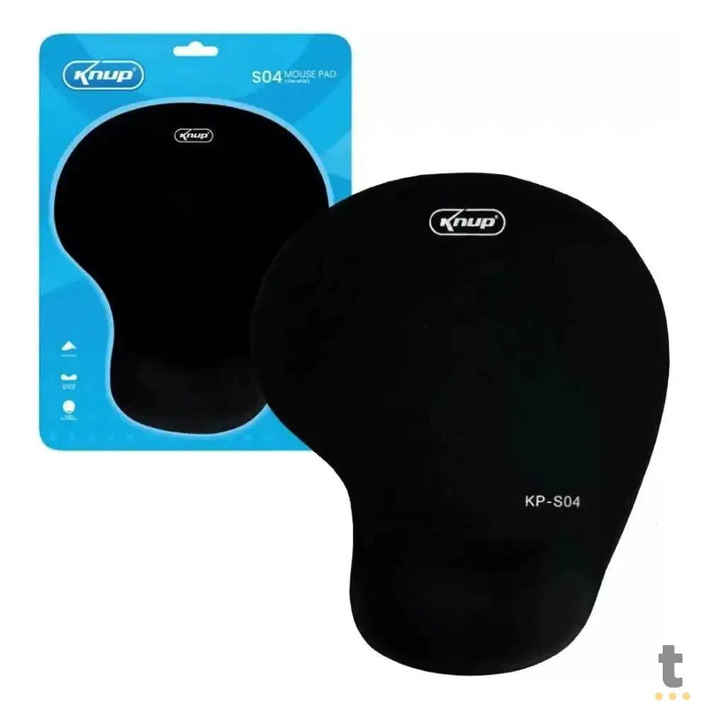 Mousepad Com Apoio de Pulso Ergonômico em Gel Preto Knup - KP-S04