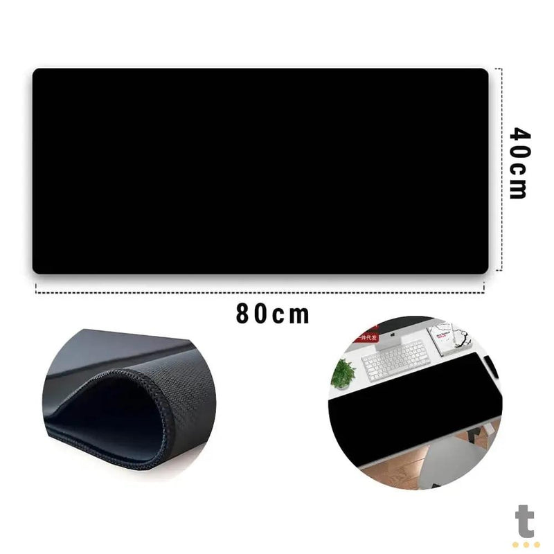Mousepad Gamer Extra Grande Knup 80x40cm C/ Borda Reforçada Preto - Kp-S09