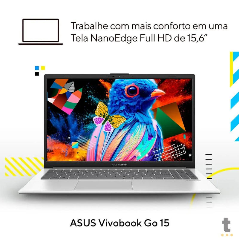Notebook Asus Vivobook Intel Core I3-N305 4gb 128gb Ssd 15.6 Pols Prata Win11 Home - E1504GA-NJ440W
