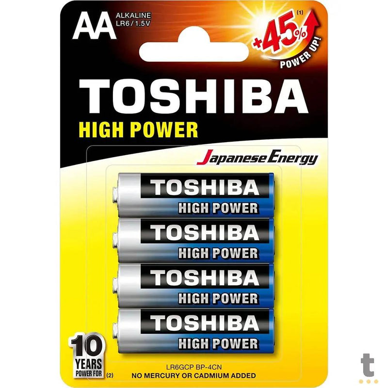 Pilha Alcalina AA 1.5V Toshiba High Power LR6GCP (Cartela C/4 Pilhas) - 72449