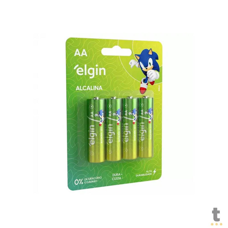 Pilha Alcalina AA Pequena Elgin (Cartela C/4 Pilhas) - 82153