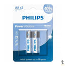 Pilha Alcalina AA Pequena Philips LR6P2B/59 (Cartela C/2 Pilhas) - 107613