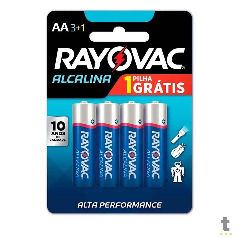 Pilha Alcalina AA Pequena Rayovac (Cartela C/4 Pilhas) - 208013