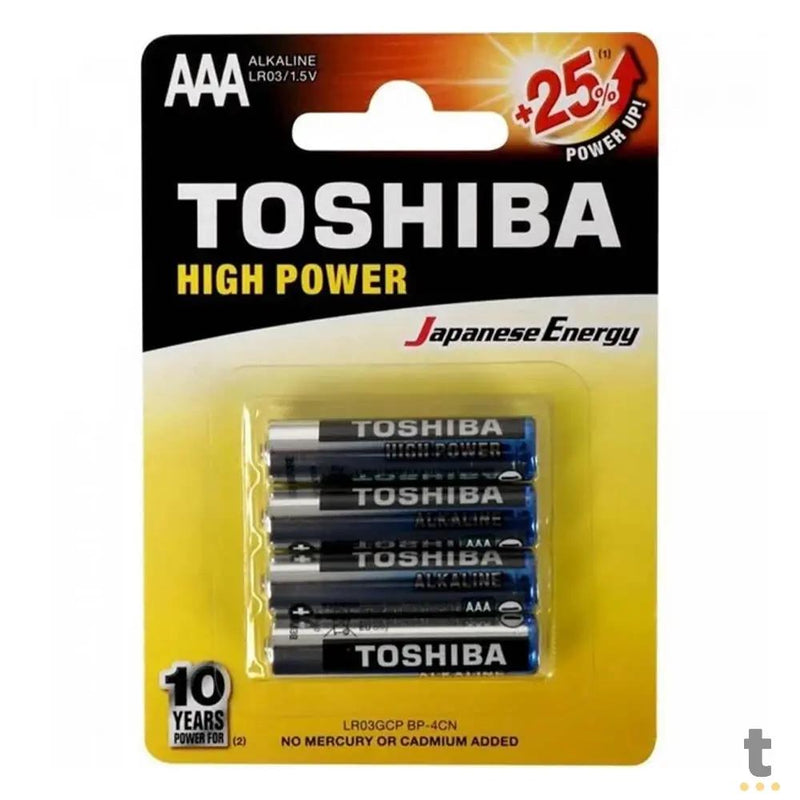 Pilha Alcalina AAA 1.5V Toshiba High Power LR03GCP (Cartela C/4 Pilhas) - 72454