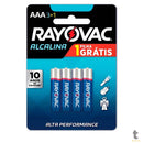 Pilha Alcalina AAA Palito Rayovac (Cartela C/4 Pilhas) - 20324