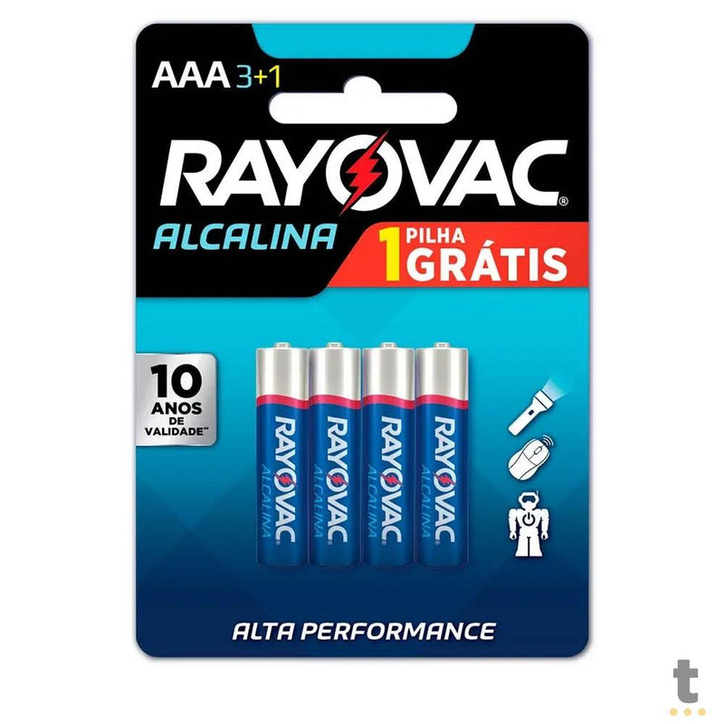 Pilha Alcalina AAA Palito Rayovac (Cartela C/4 Pilhas) - 20324