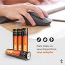 Pilha Alcalina AAA Palito Vinik Cartela C/4 Pilhas - VP3AB4A