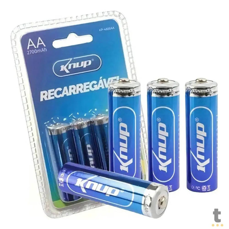 Pilha Recarregável AA 2700mah Knup (Blister C/ 4 Pilhas) - KP-4800AA
