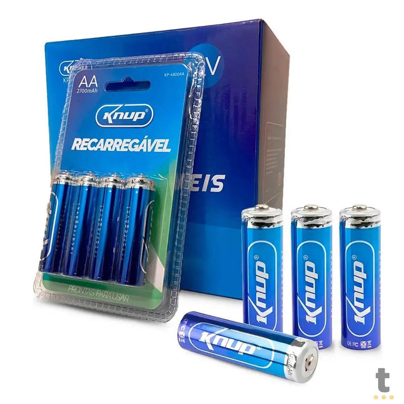 Pilha Recarregável AA 2700mah Knup (Blister C/ 4 Pilhas) - KP-4800AA